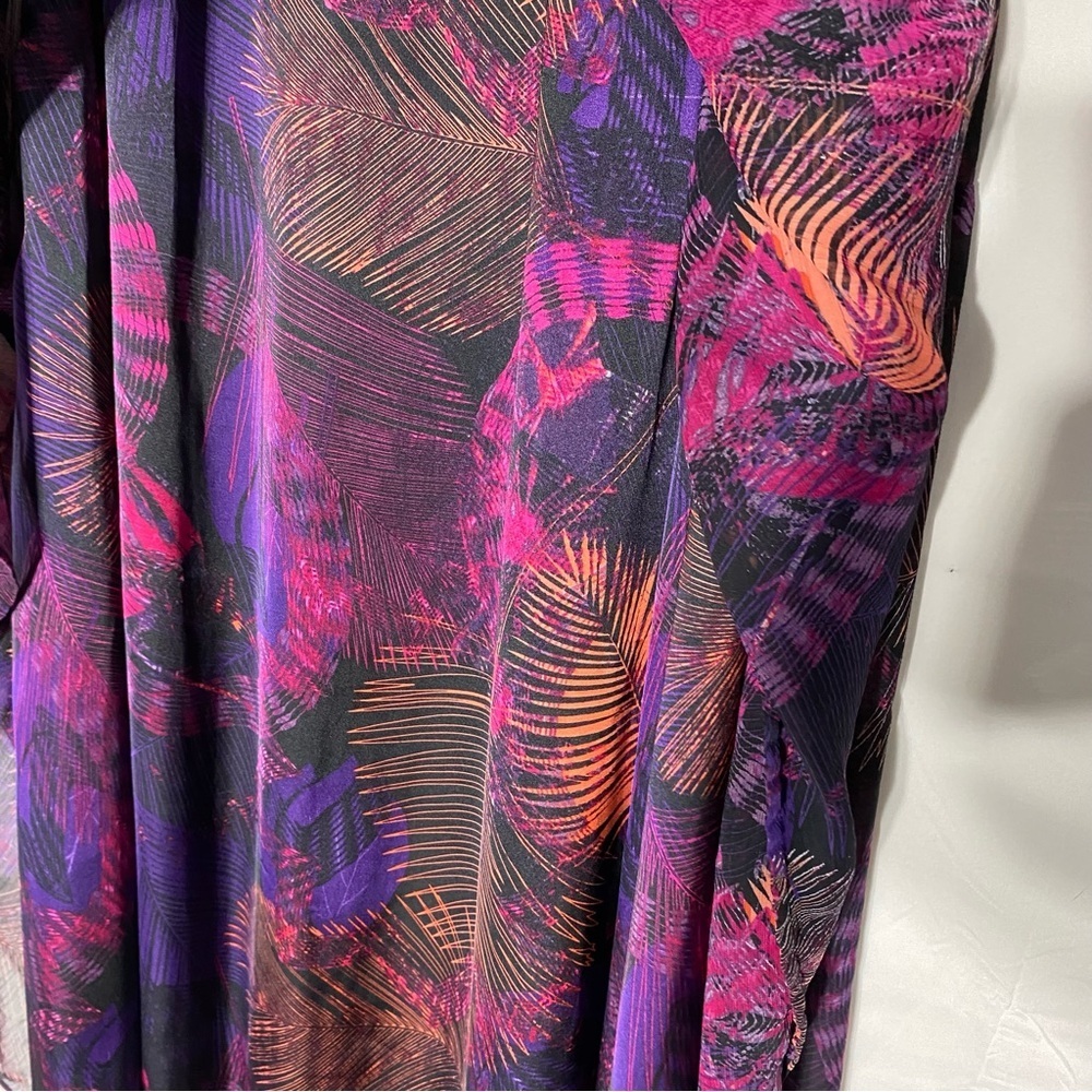 Addition Elle Black Purple Pink Exotic Print Layered Midi Skirt 16 Festival Boho - Picture 7 of 12